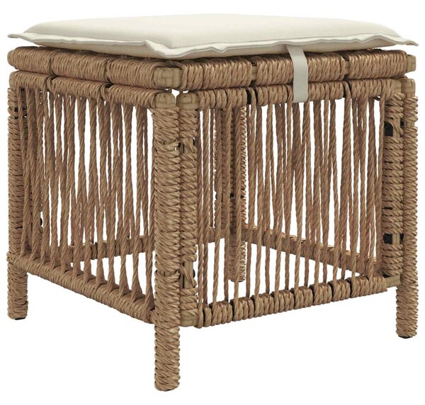 Kert étkező szett párnával 4 pcs Beige és krém polirattan