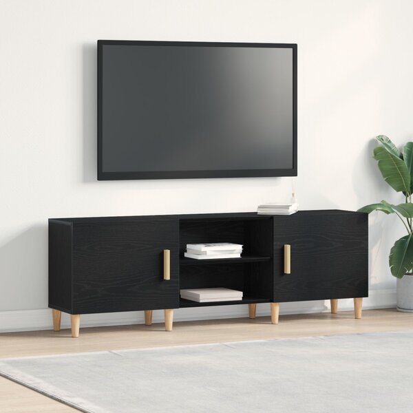TV szekrény 150 x 30 x50 cm Fekete tölgy Szerelt Fa