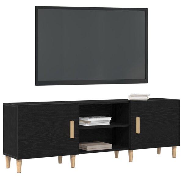 TV szekrény 150 x 30 x50 cm Fekete tölgy Szerelt Fa