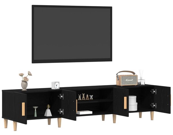 TV szekrény 180 x 31,5 x 40 cm Fekete tölgy Szerelt Fa