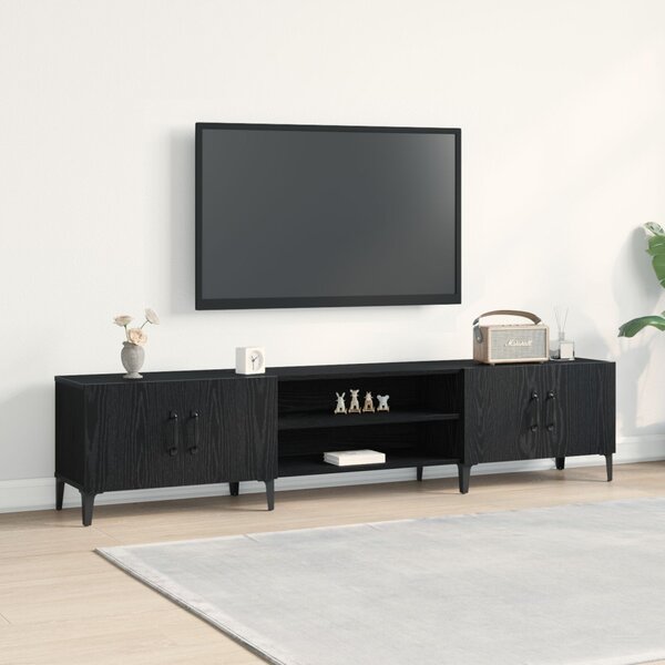 VidaXL TV Szekrény Fekete Tölgy 180x31,5x40 cm Műanyag Fa