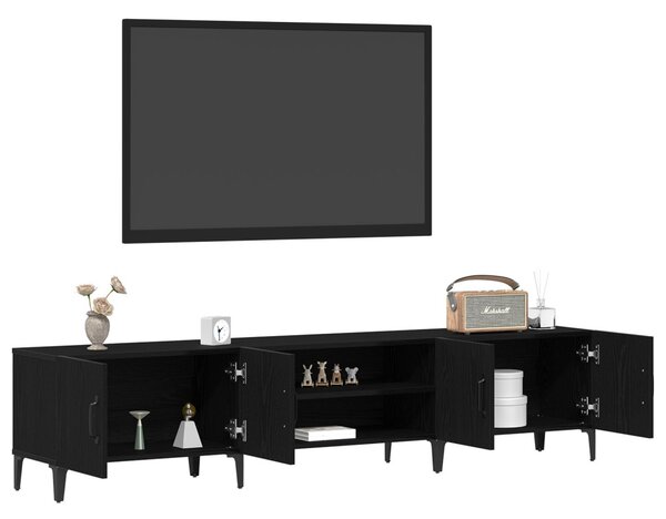 TV szekrény 180 x 31,5 x 40 cm Fekete tölgy Szerelt Fa