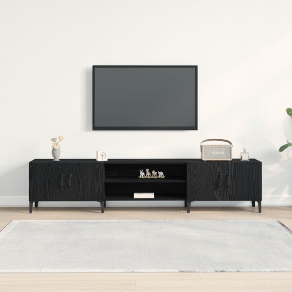 TV szekrény 180 x 31,5 x 40 cm Fekete tölgy Szerelt Fa