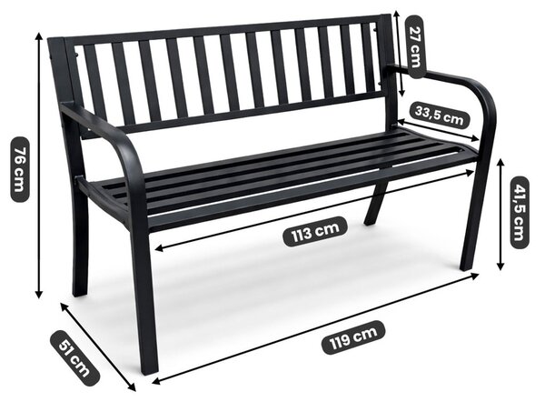 AKORD Linea Kerti Pad Fém Fekete 119 cm