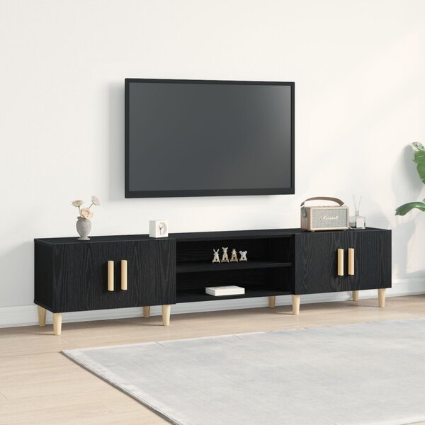 TV szekrény 180 x 31,5 x 40 cm Fekete tölgy Szerelt Fa