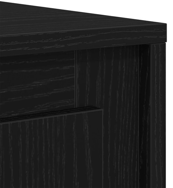 Oldalszekrény Fekete Tölgy 102x35x55 cm Mérnöki Fa