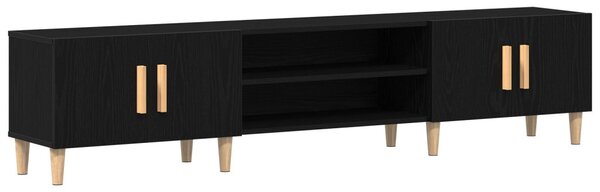 TV szekrény 180 x 31,5 x 40 cm Fekete tölgy Szerelt Fa
