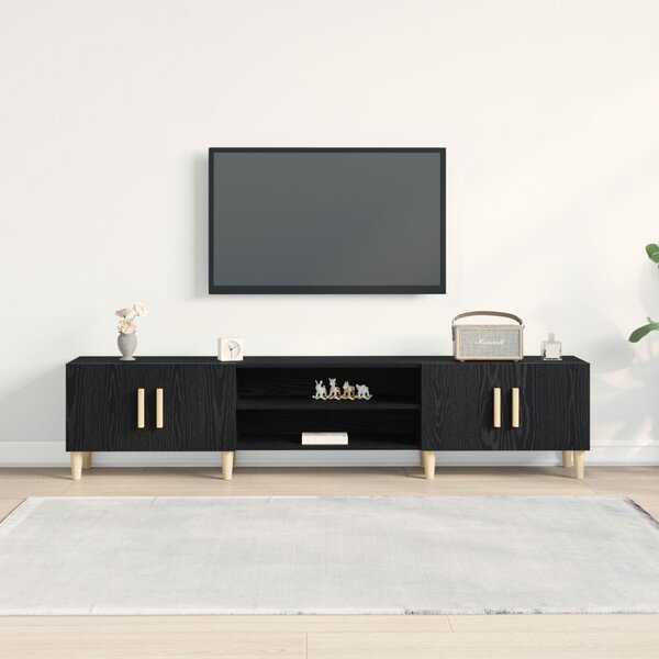 TV szekrény 180 x 31,5 x 40 cm Fekete tölgy Szerelt Fa