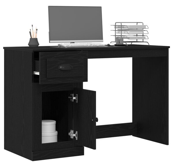 Asztal fiókkal tárolóval Fekete tölgy 50 x 115 x 75 cm Faanyag