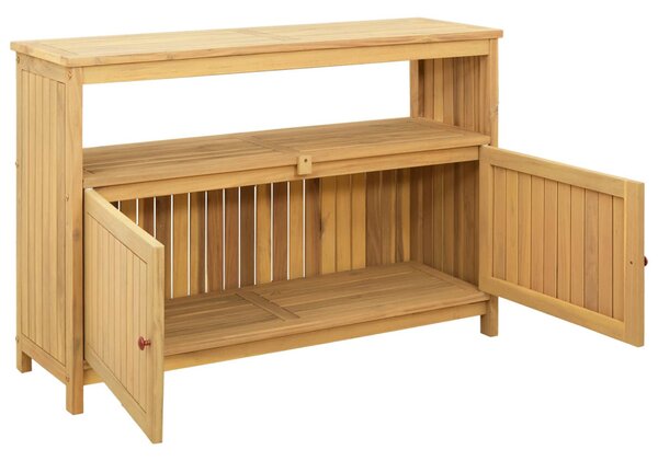 Kert oldalsó asztal Világos akác 110 x 35 x 75 cm Tömör Akácfa