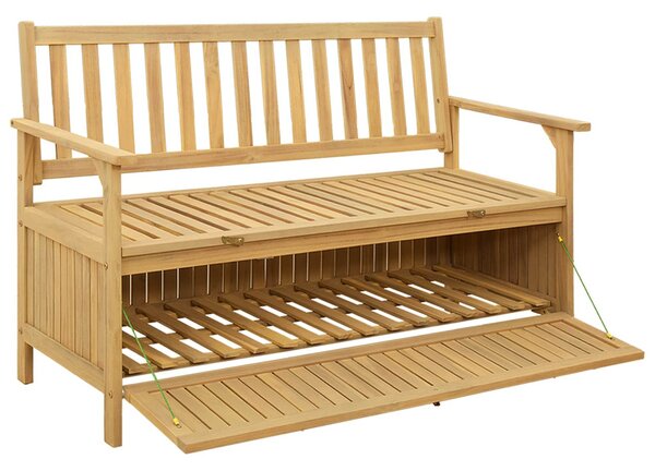 Tárolópad 2 -Seater 120 x 63 x 84 cm Tömör Akácia Négyszögletes