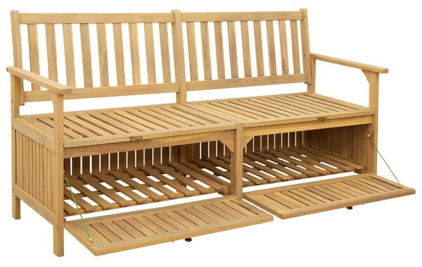 Tárolópad 2 -Seater 148 x 63 x 84 cm Tömör Akácia Négyszögletes