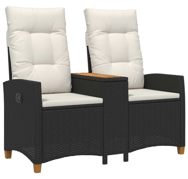 VidaXL Dönthető pad asztallal Fekete és krémfehér 126 x 65 x 112 cm