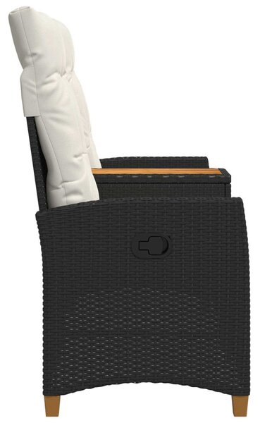 VidaXL Dönthető pad asztallal Fekete és krémfehér 126 x 65 x 112 cm