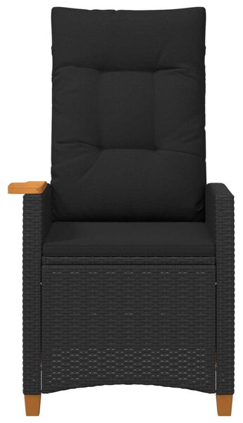 Dönthető szék tea tállal Fekete 62 x 64 x 112 cm polirattan