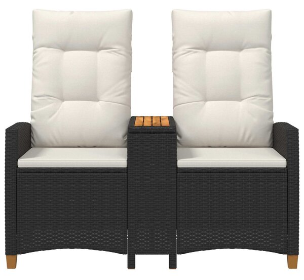 VidaXL Dönthető pad asztallal Fekete és krémfehér 126 x 65 x 112 cm
