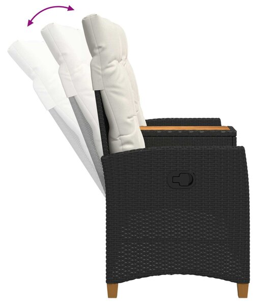 VidaXL Dönthető pad asztallal Fekete és krémfehér 126 x 65 x 112 cm