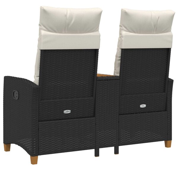 VidaXL Dönthető pad asztallal Fekete és krémfehér 126 x 65 x 112 cm