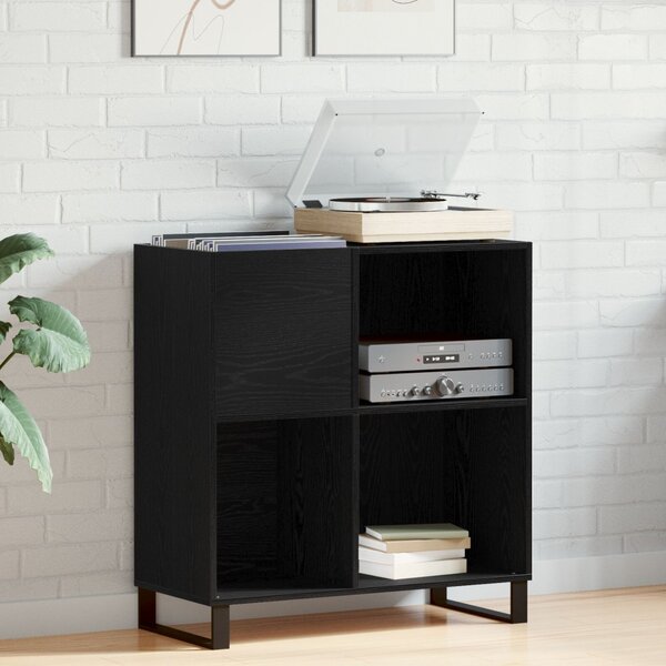 VidaXL Rekordszekrény Fekete tölgy 84.5x38x90 cm Mérnöki faforgács