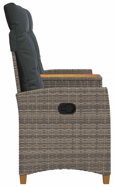 VidaXL Dönthető pad asztallal Szürke és sötétszürke 126 x 65 x 112 cm