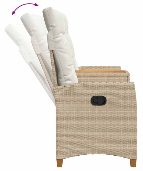 VidaXL Dönthető pad asztallal Beige és Krémszínű 126 x 65 x 112 cm