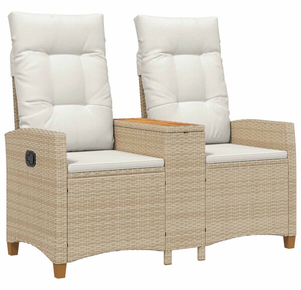 VidaXL Dönthető pad asztallal Beige és Krémszínű 126 x 65 x 112 cm