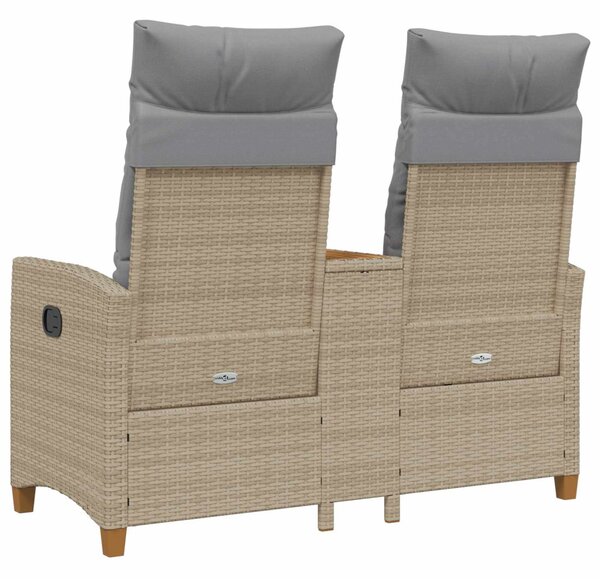 VidaXL Dönthető pad asztallal Beige és Világosszürke 126 x 65 x 112 cm