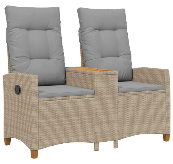 VidaXL Dönthető pad asztallal Beige és Világosszürke 126 x 65 x 112 cm