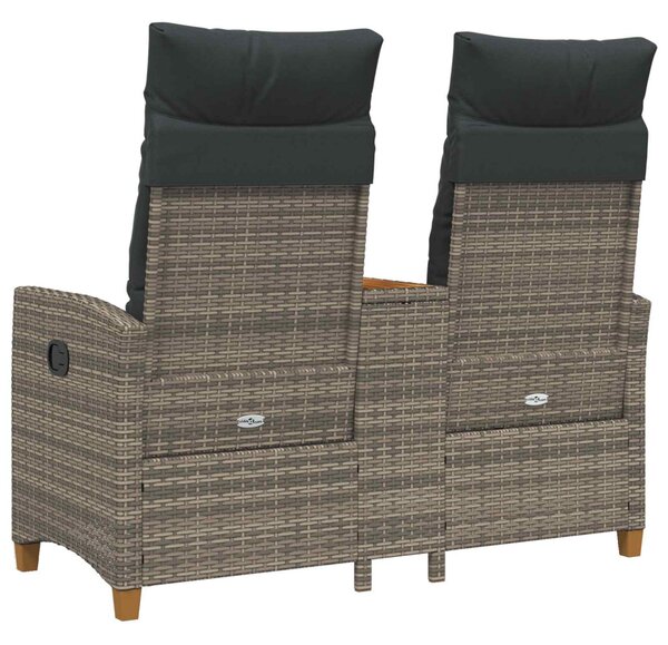 VidaXL Dönthető pad asztallal Szürke és sötétszürke 126 x 65 x 112 cm