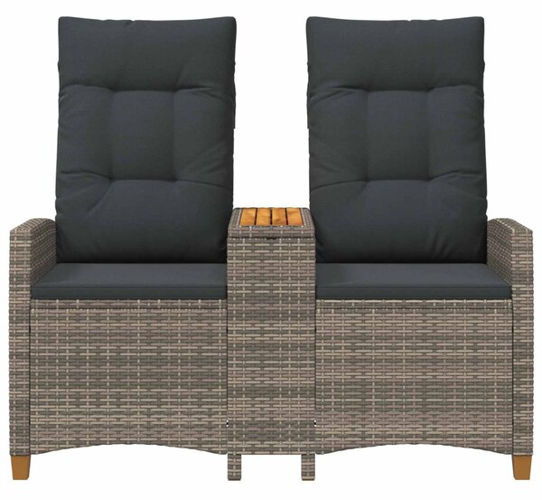 VidaXL Dönthető pad asztallal Szürke és sötétszürke 126 x 65 x 112 cm