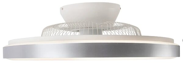 Ezüst színű mennyezeti ventilátor csillag effektussal ,LED-del, fényerőszabályzóval és távirányítóval (60cm)