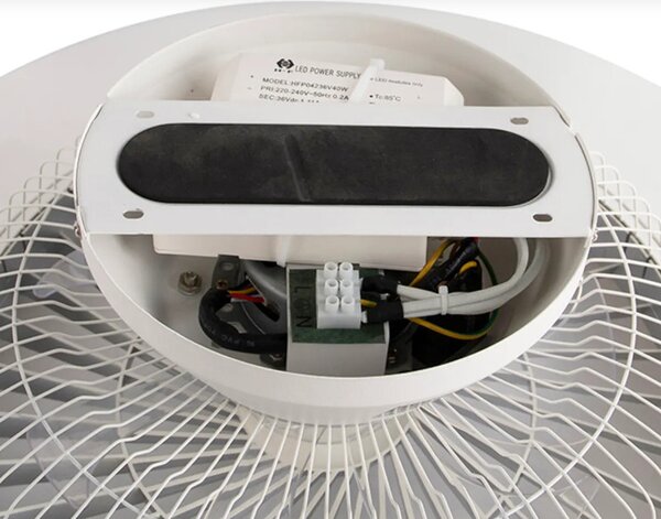 Ezüst színű mennyezeti ventilátor csillag effektussal ,LED-del, fényerőszabályzóval és távirányítóval (60cm)