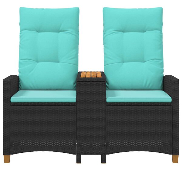 Dönthető pad asztallal Fekete és Türkiz 126 x 65 x 112 cm