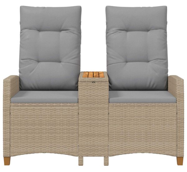 VidaXL Dönthető pad asztallal Beige és Világosszürke 126 x 65 x 112 cm