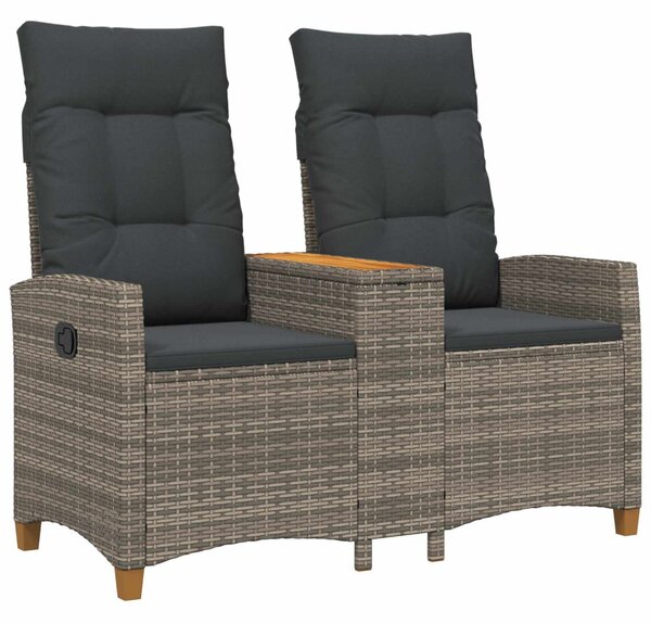 VidaXL Dönthető pad asztallal Szürke és sötétszürke 126 x 65 x 112 cm