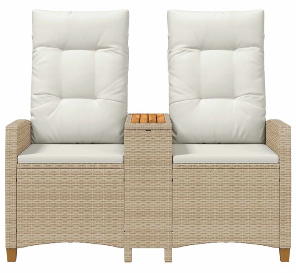 VidaXL Dönthető pad asztallal Beige és Krémszínű 126 x 65 x 112 cm