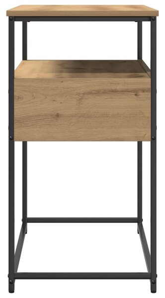 Konzolasztal kézműves tölgy 75 x 40 x 75 cm Műgyantás fa és fém