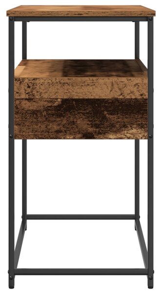Konzol Asztal Régi Fa 75x40x75 cm Mérnöki Fa és Acél