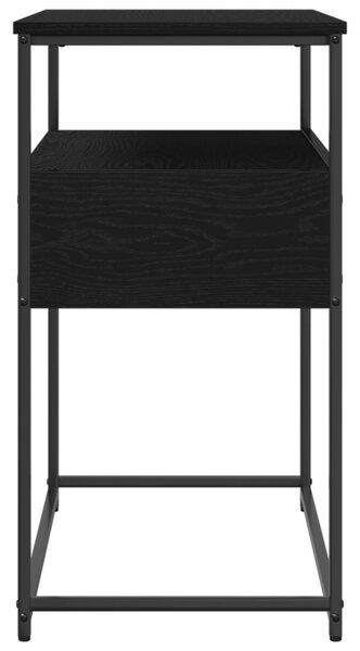 Konsol asztal Fekete Tölgy 75x40x75 cm Mérnöki Fa és Acél