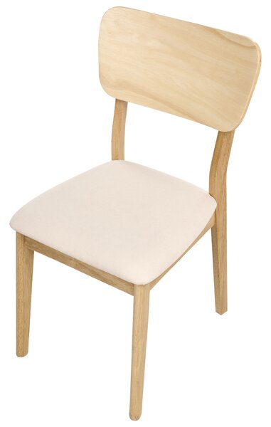 Étkezőszék kétdarabos szettben MINIER Keményfa Világosbarna/bézs