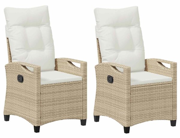 VidaXL Kerti Szék 2 pcs Beige és krém 56 x 60 x 112 cm