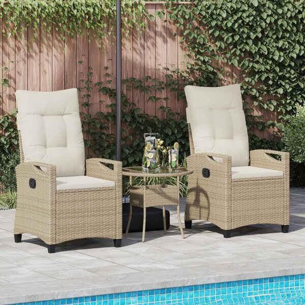 VidaXL Kerti Szék 2 pcs Beige és krém 56 x 60 x 112 cm