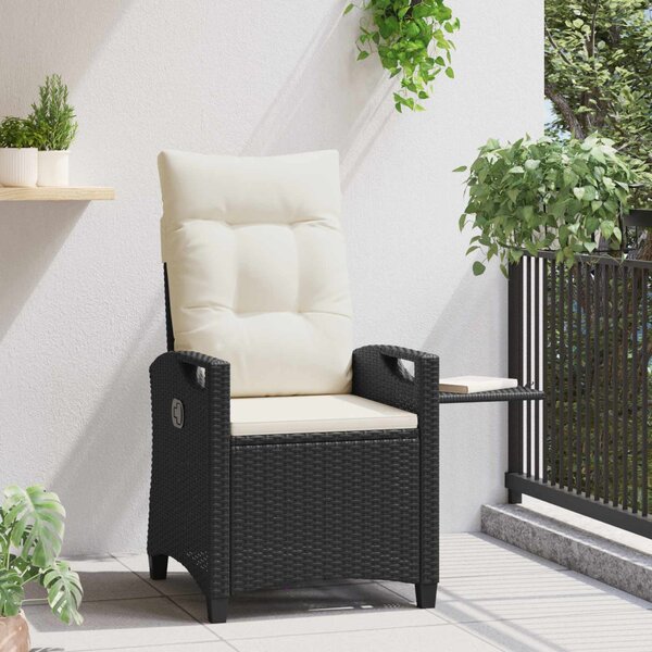 Fekvő Kerti Szék Fekete és Krém 56 x 60 x 112 cm polirattan