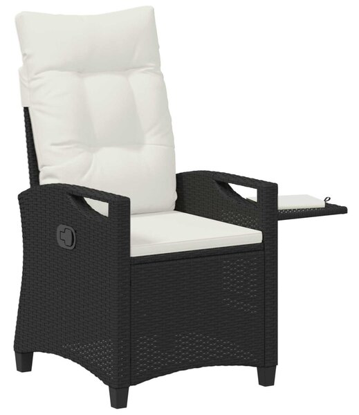 Fekvő Kerti Szék Fekete és Krém 56 x 60 x 112 cm polirattan