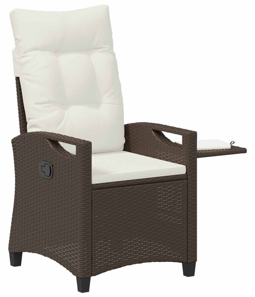 Fekvő Kerti Szék Barna és Krém 56 x 60 x 112 cm polirattan