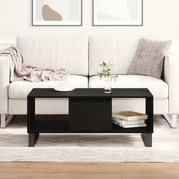 Dohányzóasztal fiókkal Fekete tölgy 90 x 50 x 36.5 cm Faanyag