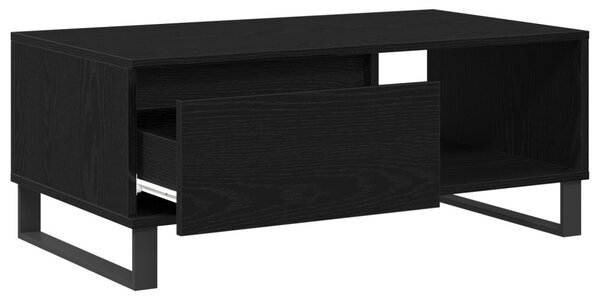 Dohányzóasztal fiókkal Fekete tölgy 90 x 50 x 36,5 cm Faanyag