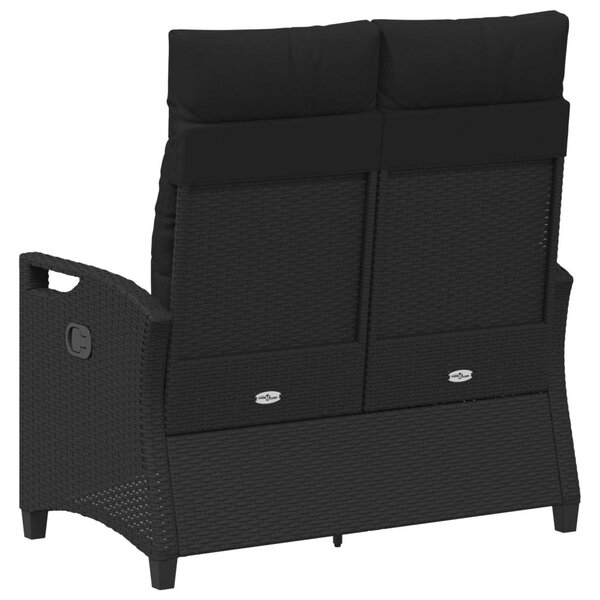 Kerti pad párnával Fekete 105 x 60 x 112 cm Acél és poliészter