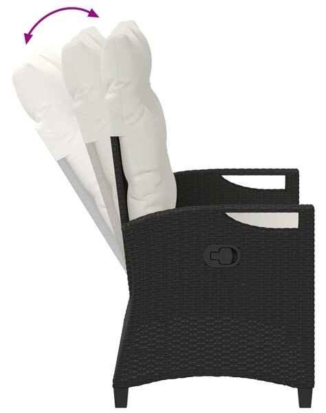 Kerti pad Fekete és Krém 105 x 60 x 112 cm Acél és poliészter
