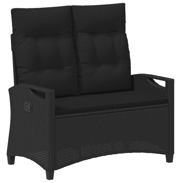 Kerti pad párnával Fekete 105 x 60 x 112 cm Acél és poliészter